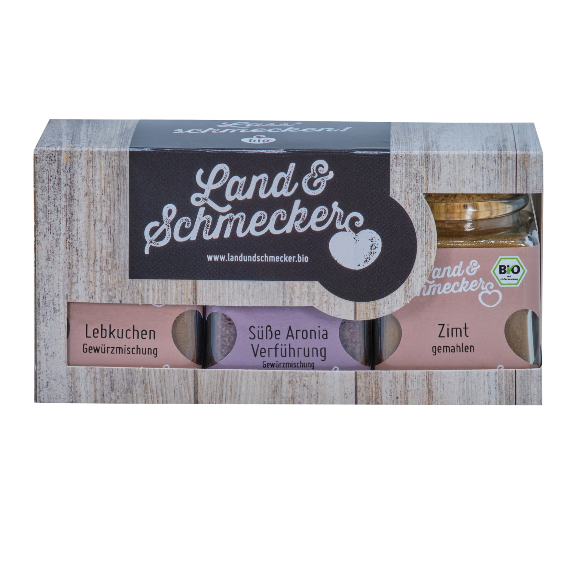 Land & Schmecker Manufaktur 3er Box (Lebkuchen, Süße Aronia Verführung, Zimt).png
